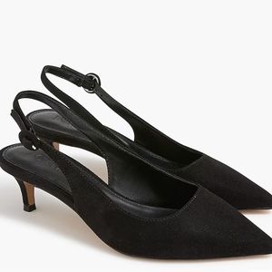 J.Crew Retails $138 Slingback Kitten Heels Black Size 9-M BT275
